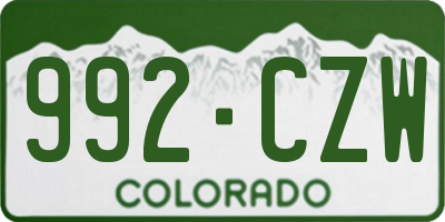 CO license plate 992CZW