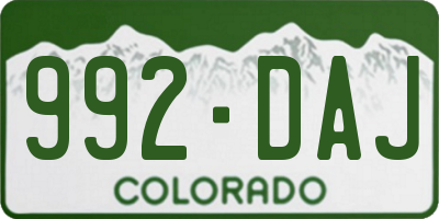 CO license plate 992DAJ
