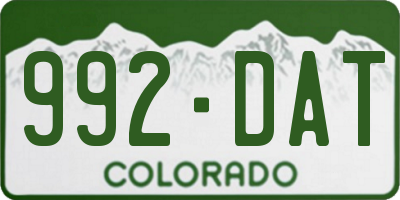 CO license plate 992DAT