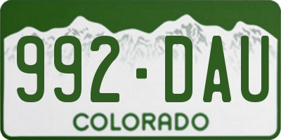 CO license plate 992DAU