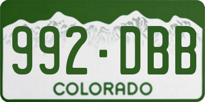 CO license plate 992DBB