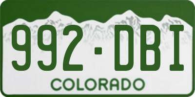 CO license plate 992DBI