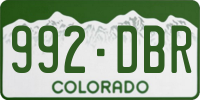 CO license plate 992DBR