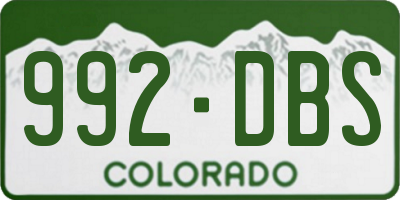 CO license plate 992DBS