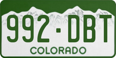 CO license plate 992DBT