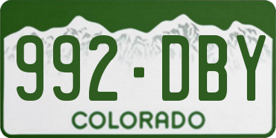 CO license plate 992DBY