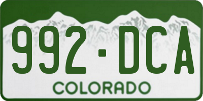 CO license plate 992DCA