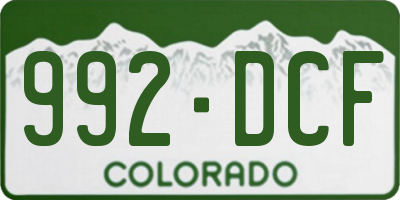 CO license plate 992DCF