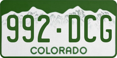 CO license plate 992DCG
