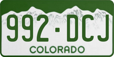 CO license plate 992DCJ