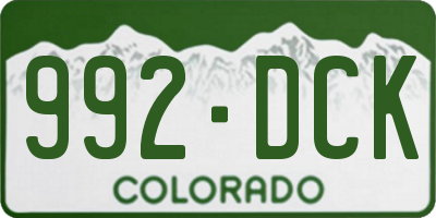 CO license plate 992DCK