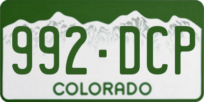 CO license plate 992DCP