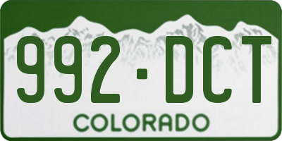 CO license plate 992DCT