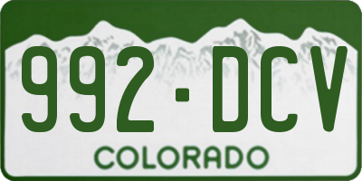 CO license plate 992DCV