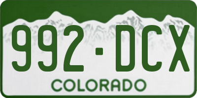 CO license plate 992DCX