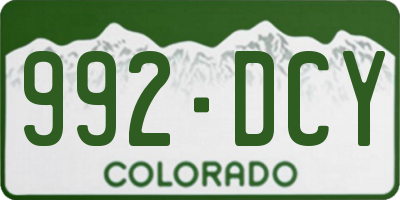 CO license plate 992DCY