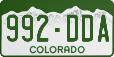 CO license plate 992DDA