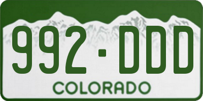 CO license plate 992DDD