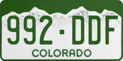 CO license plate 992DDF