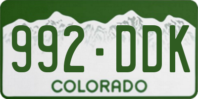 CO license plate 992DDK