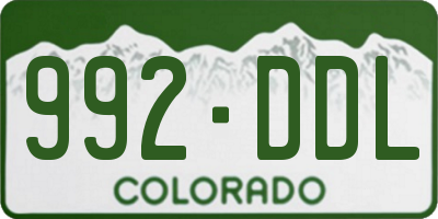CO license plate 992DDL