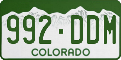 CO license plate 992DDM