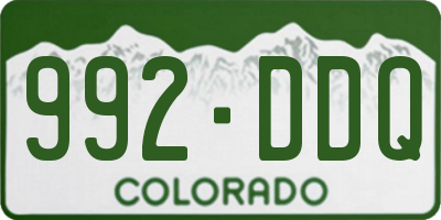 CO license plate 992DDQ