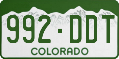CO license plate 992DDT