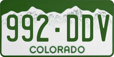 CO license plate 992DDV