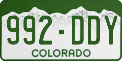 CO license plate 992DDY