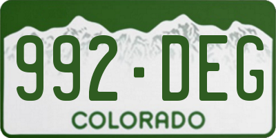 CO license plate 992DEG