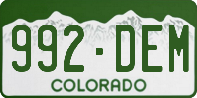 CO license plate 992DEM
