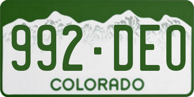 CO license plate 992DEO