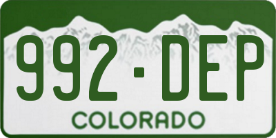 CO license plate 992DEP