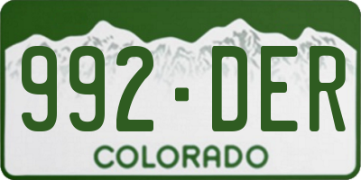 CO license plate 992DER