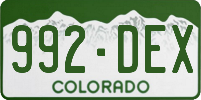 CO license plate 992DEX