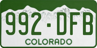CO license plate 992DFB