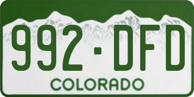 CO license plate 992DFD