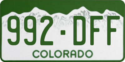 CO license plate 992DFF