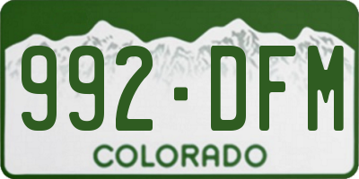 CO license plate 992DFM