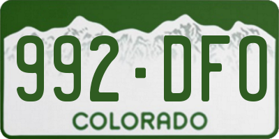 CO license plate 992DFO