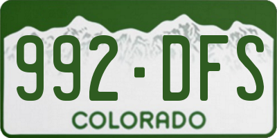 CO license plate 992DFS