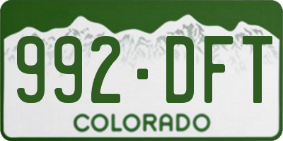 CO license plate 992DFT