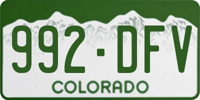 CO license plate 992DFV