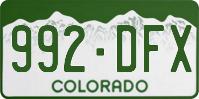 CO license plate 992DFX