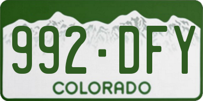 CO license plate 992DFY