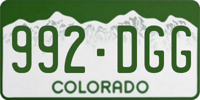 CO license plate 992DGG