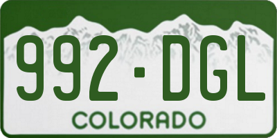 CO license plate 992DGL