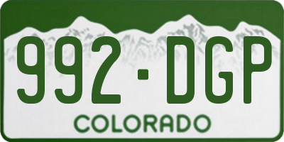 CO license plate 992DGP