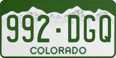 CO license plate 992DGQ